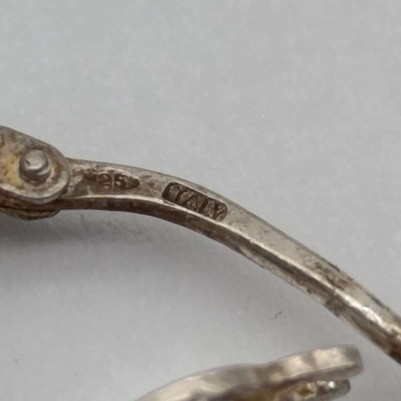 Pair of sterling silver twisted hoop earrings - weighs 3.7g