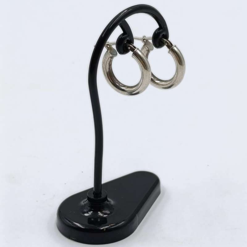 Pair of sterling silver hoop earrings - weighs 1,9 grams