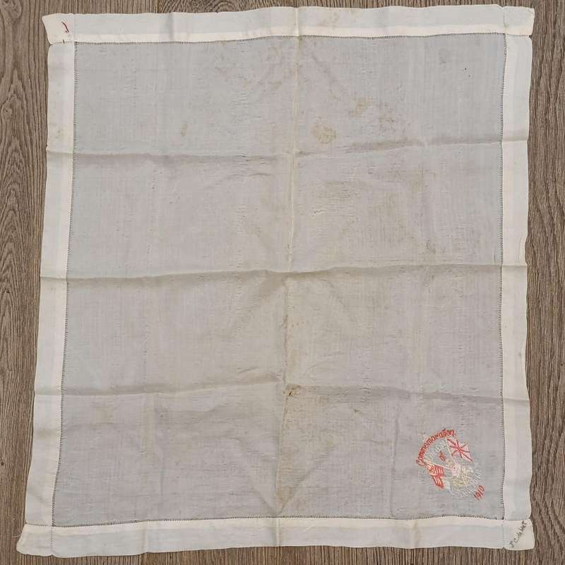 Handkerchief made in 1910 to commemorate the Union of South Africa - a bit faded