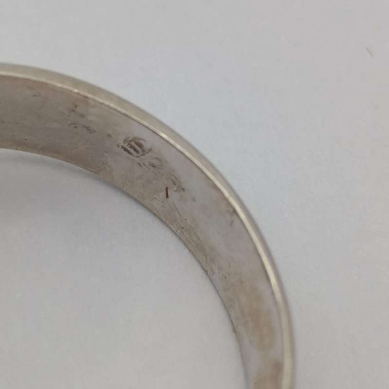 Sterling silver Masonic mens ring - weighs 7.5g - size S 1/2