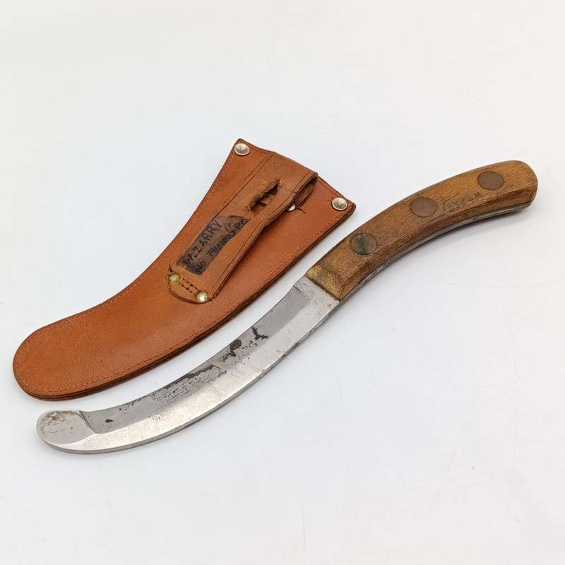 1972 Joseph Rodgers Air Force Aircrew release knife with leather sheath