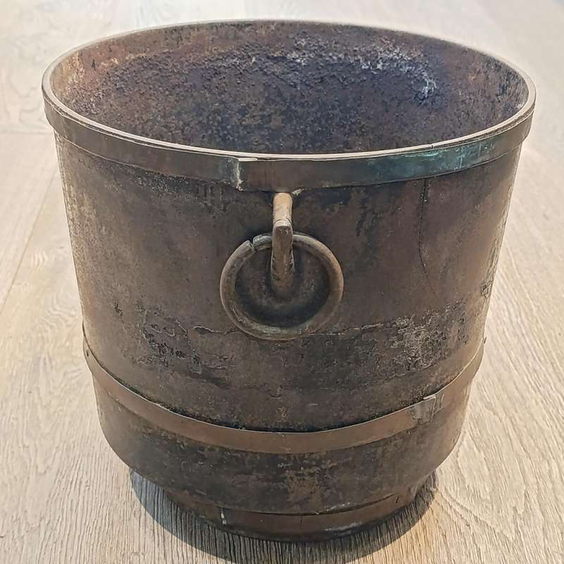 Antique Cast iron pot with off-centre base