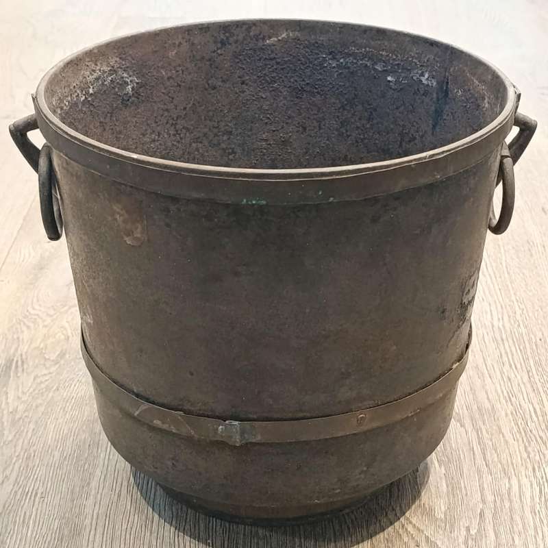 Antique Cast iron pot with off-centre base