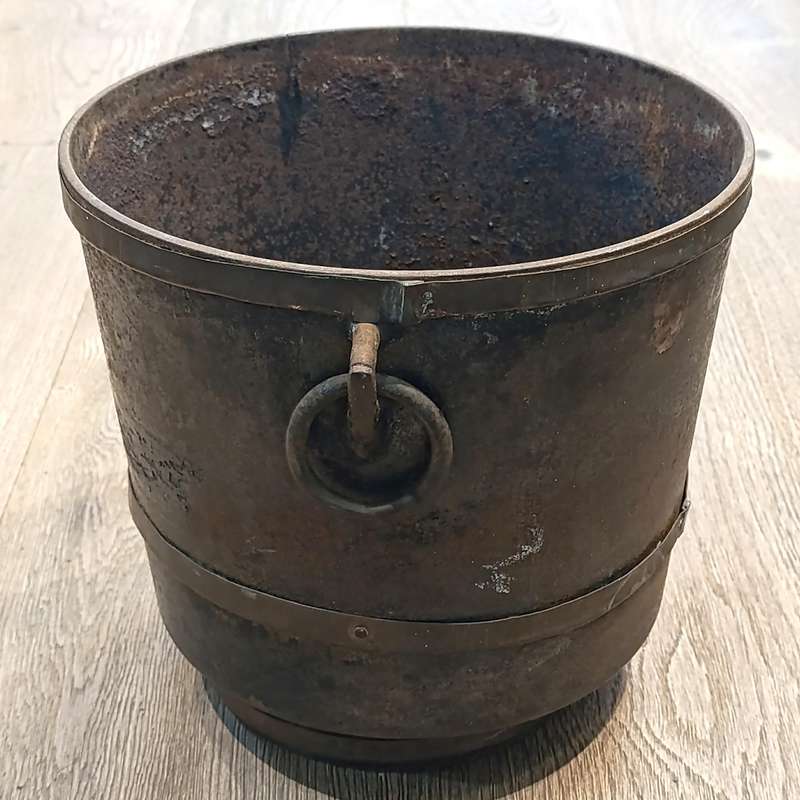 Antique Cast iron pot with off-centre base