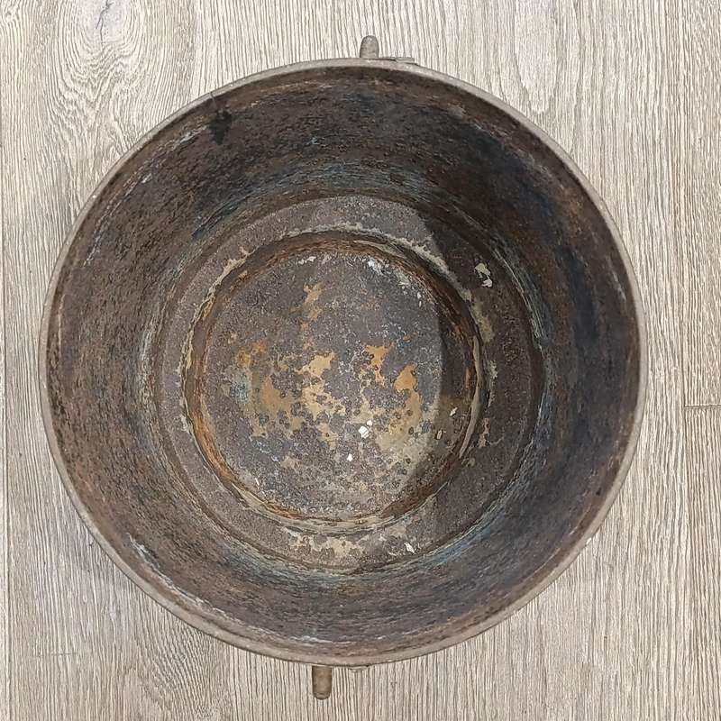 Antique Cast iron pot with off-centre base