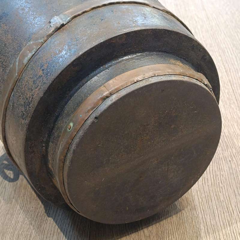 Antique Cast iron pot with off-centre base