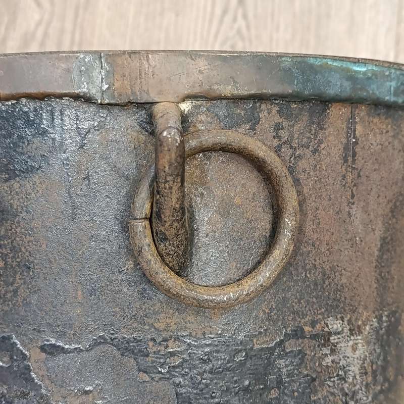 Antique Cast iron pot with off-centre base