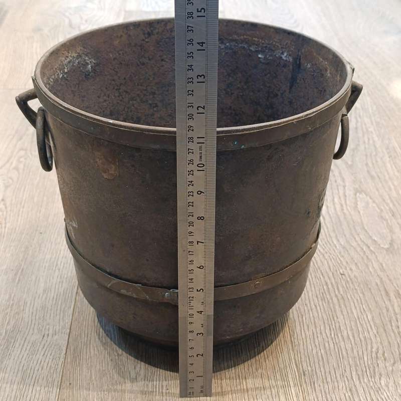 Antique Cast iron pot with off-centre base
