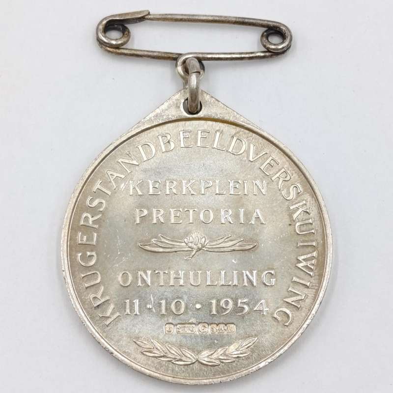 Silver Krugerstandbeeldverskuiwing 1954 medallion - weighs 16,8 grams