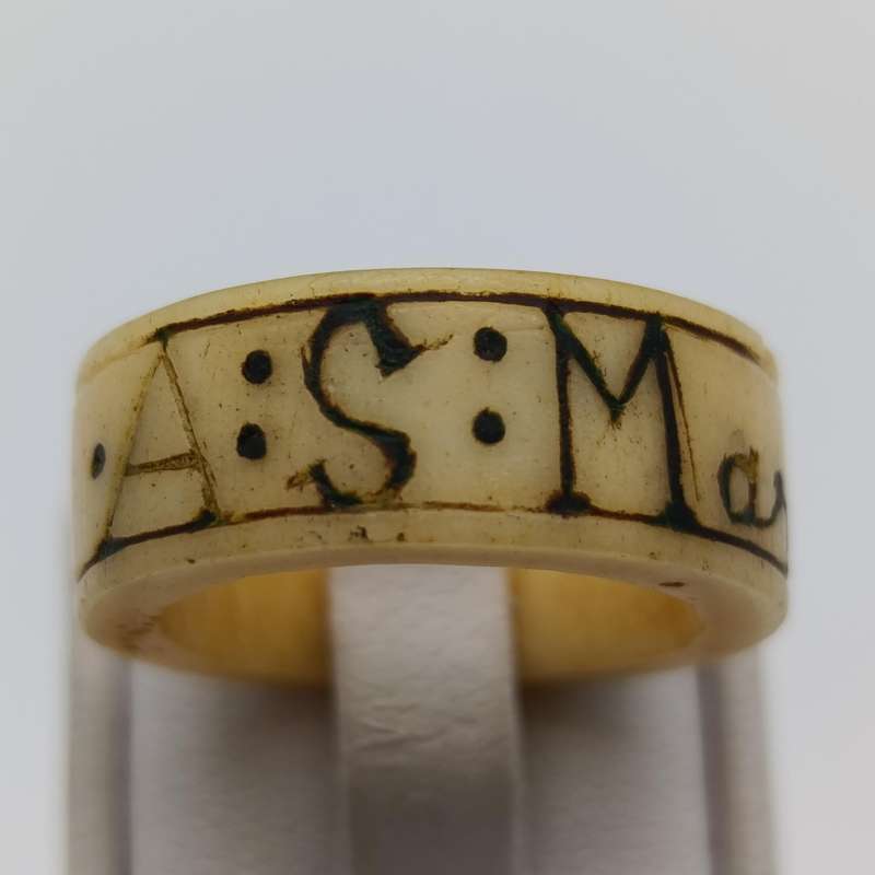 Boer War Prisoner of War ring made from bone by A.S. Marais