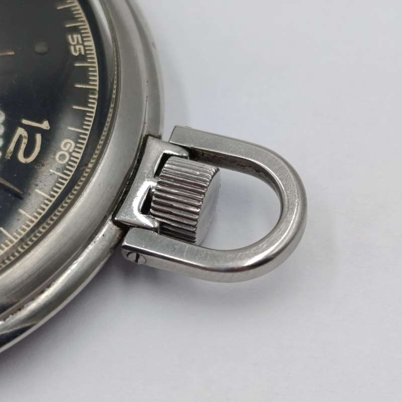 WW2 period 1944 Omega black dial pocketwatch - working - serial 10405902
