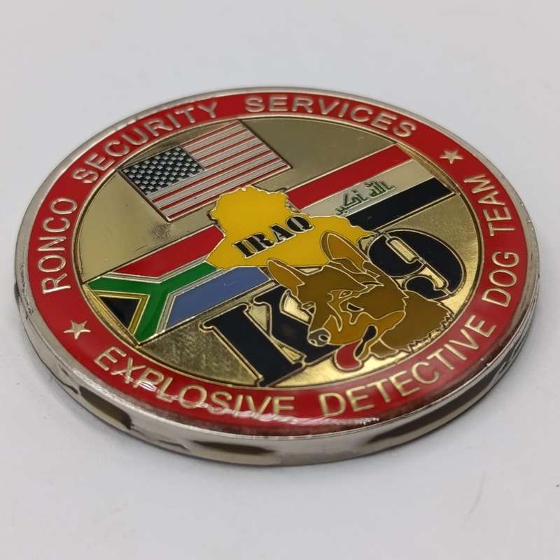 US Embassy Iraq K9 explosive detective dog team challenge coin