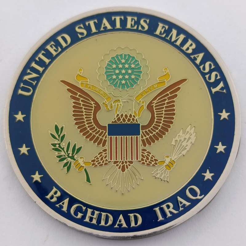 US Embassy Iraq K9 explosive detective dog team challenge coin