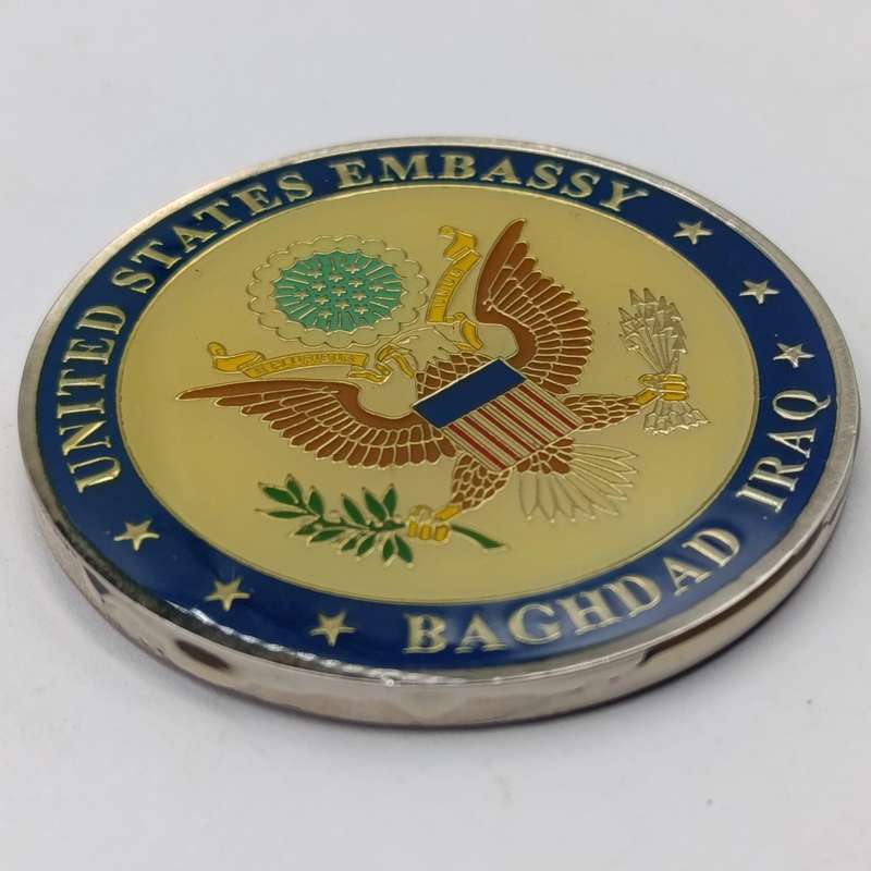 US Embassy Iraq K9 explosive detective dog team challenge coin
