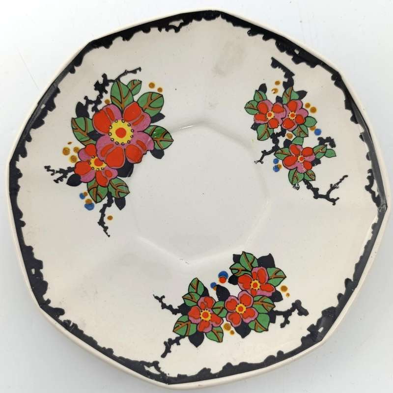 Set of 6 antique Royal Doulton Woburn soup cup saucers