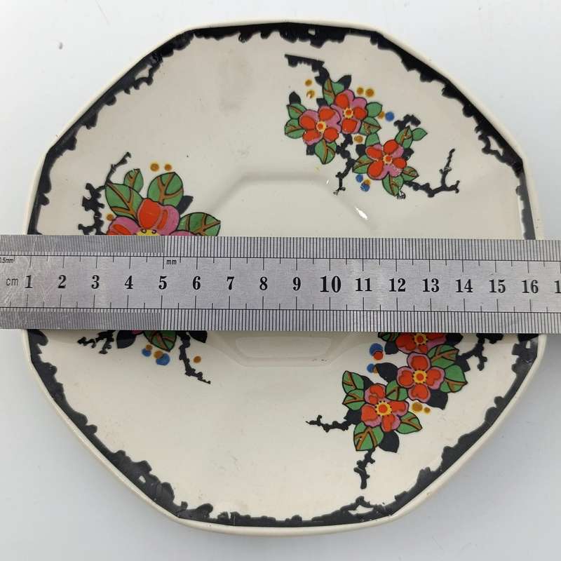Set of 6 antique Royal Doulton Woburn soup cup saucers