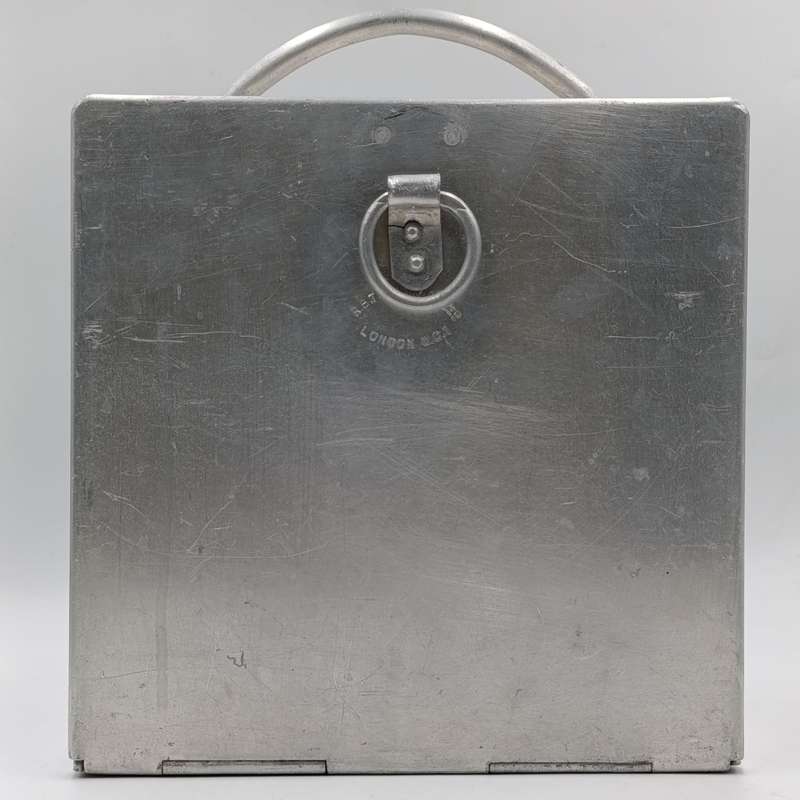 Vintage R.B Turner and Co. aluminium carry case with glass tubes