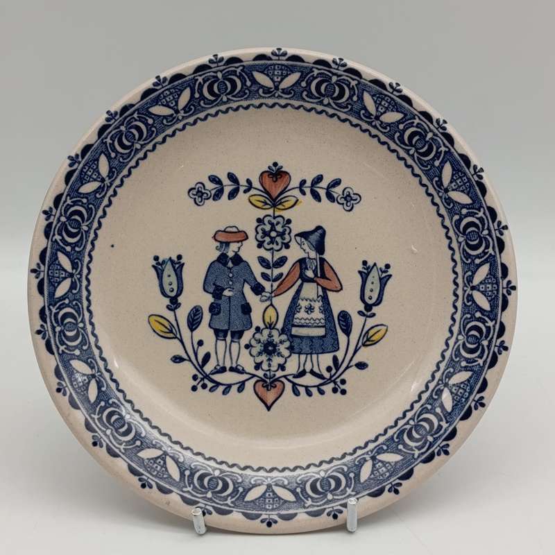 Vintage Johnson Brothers Old Granite Hearts and Flowers porcelain side plate