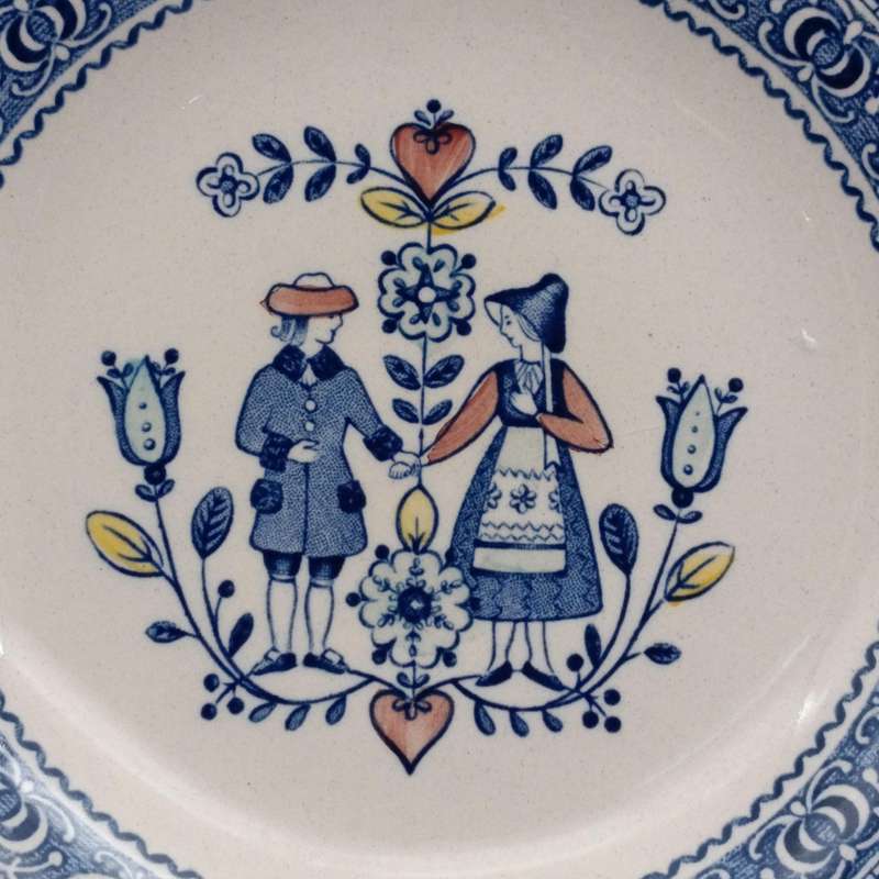 Vintage Johnson Brothers Old Granite Hearts and Flowers porcelain side plate