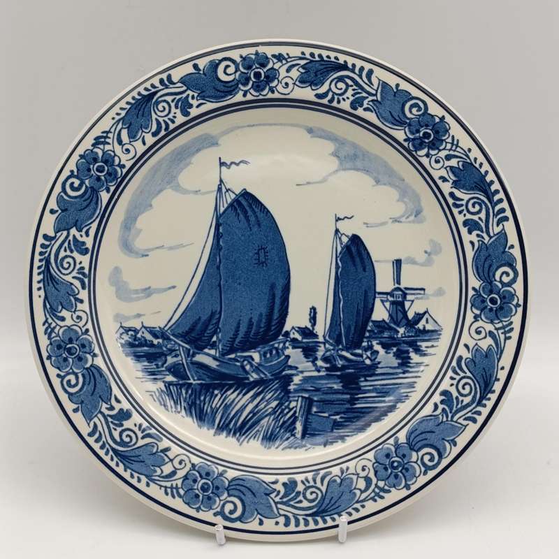 Vintage Blauw Delfts Distel porcelain plate