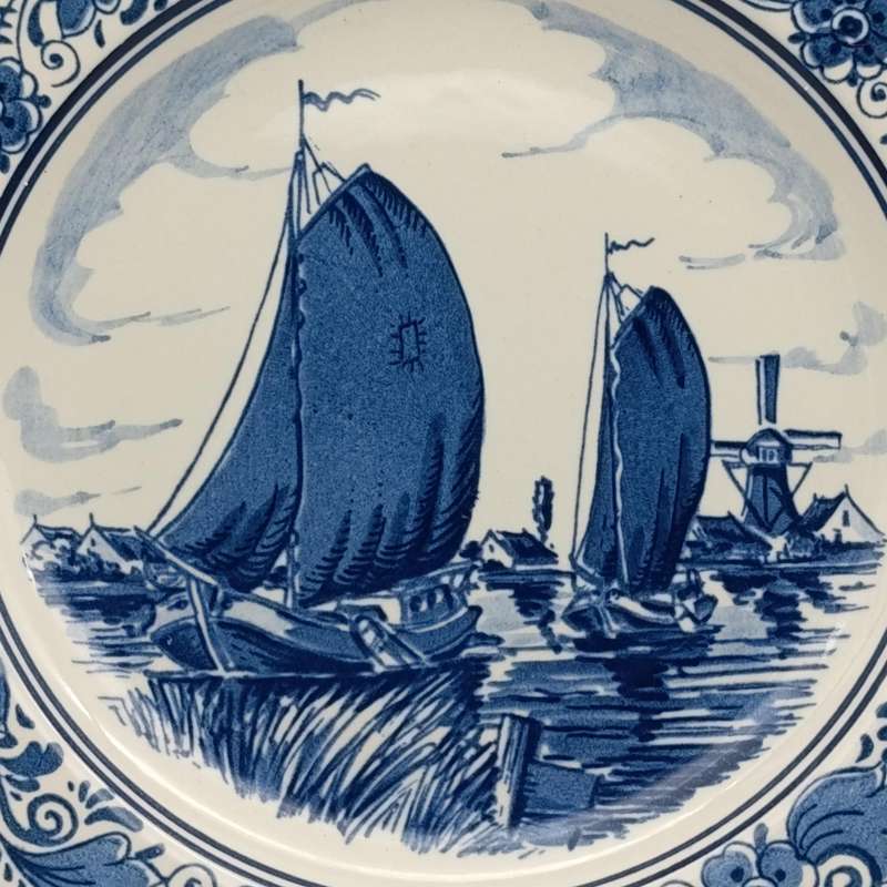 Vintage Blauw Delfts Distel porcelain plate