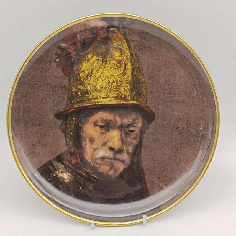Rembrandt Harmenszoon van Rijn 1606-1669 Man with the Golden Helmet porcelain plate
