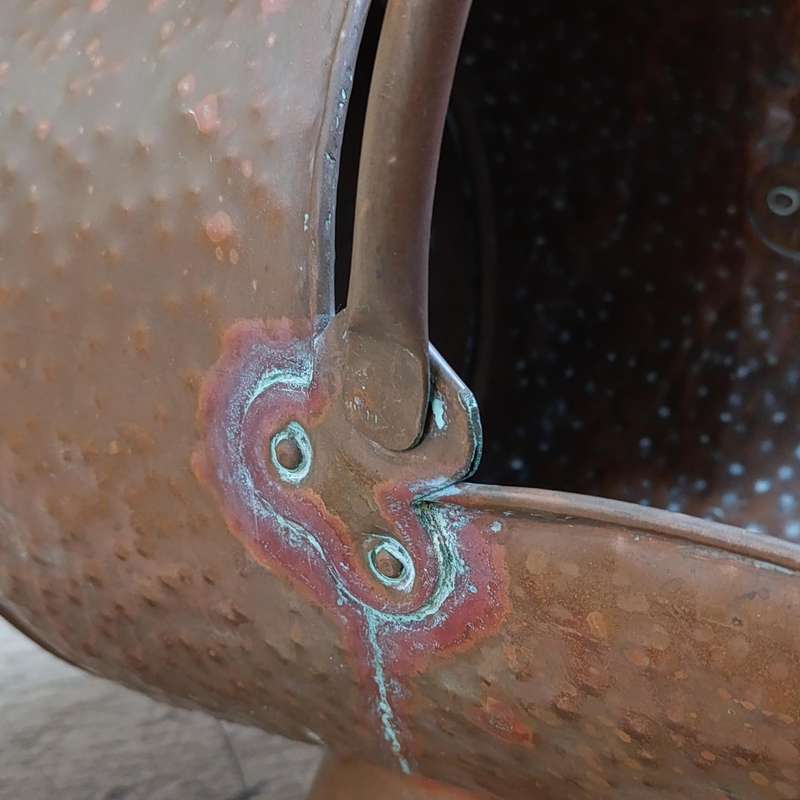 Vintage Hammered Copper coal bucket