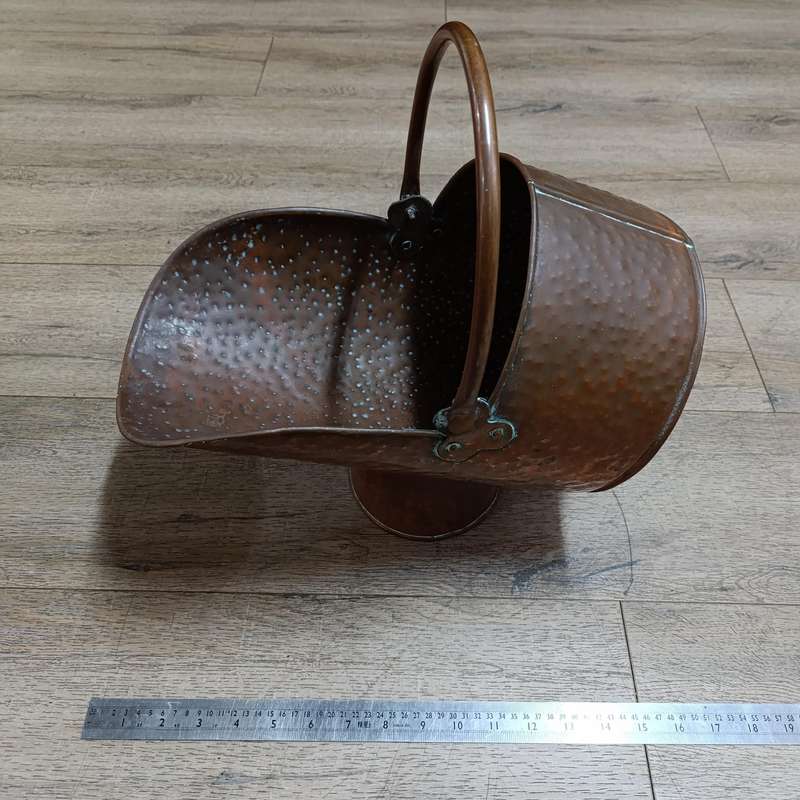 Vintage Hammered Copper coal bucket