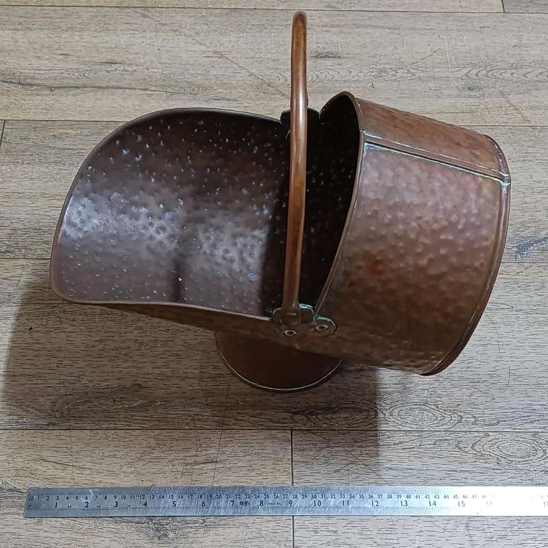 Vintage Hammered Copper coal bucket