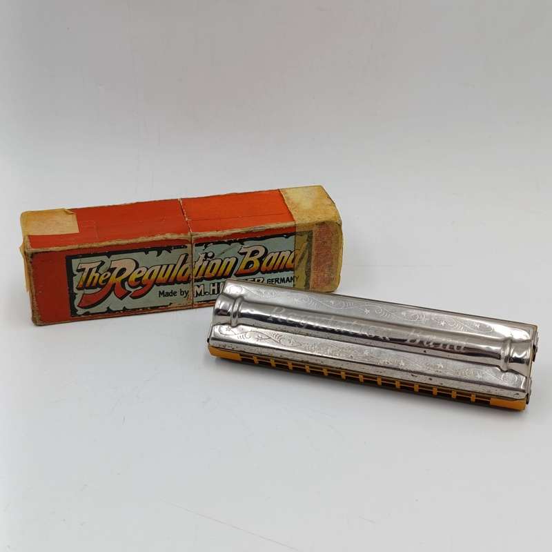 Vintage Hohner Regulation Band Harmonica in box