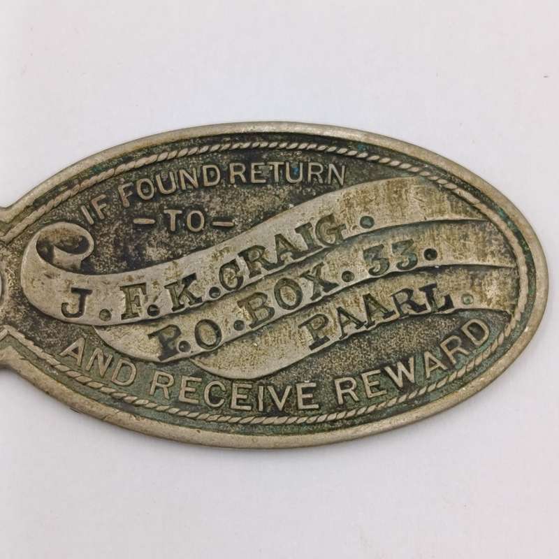 Vintage "If found return to" keyring tag