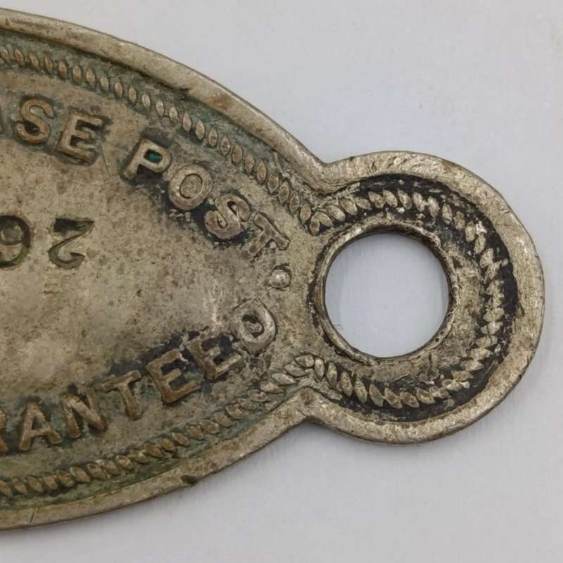Vintage "If found return to" keyring tag