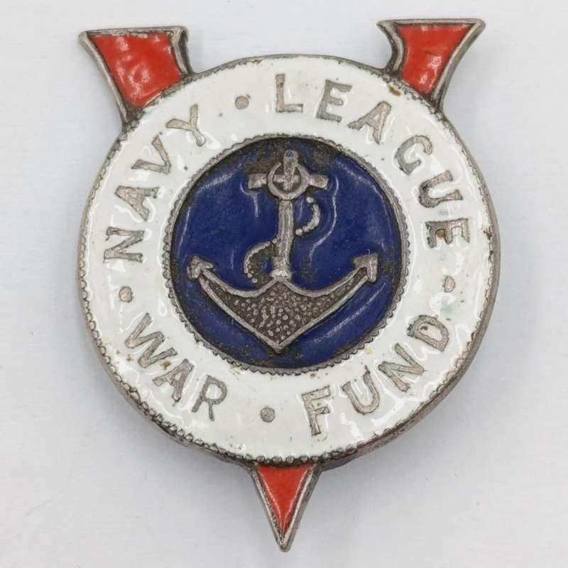 Vintage Silver Navy League war fund badge - no pin