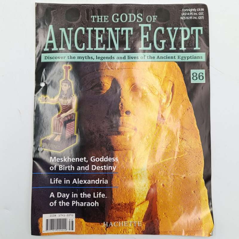 Lot of 5 gods of Ancient Egypt figurines with magazines