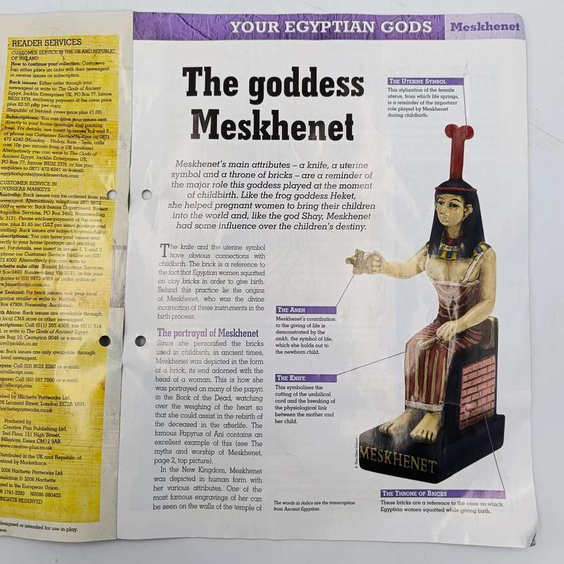 Lot of 5 gods of Ancient Egypt figurines with magazines