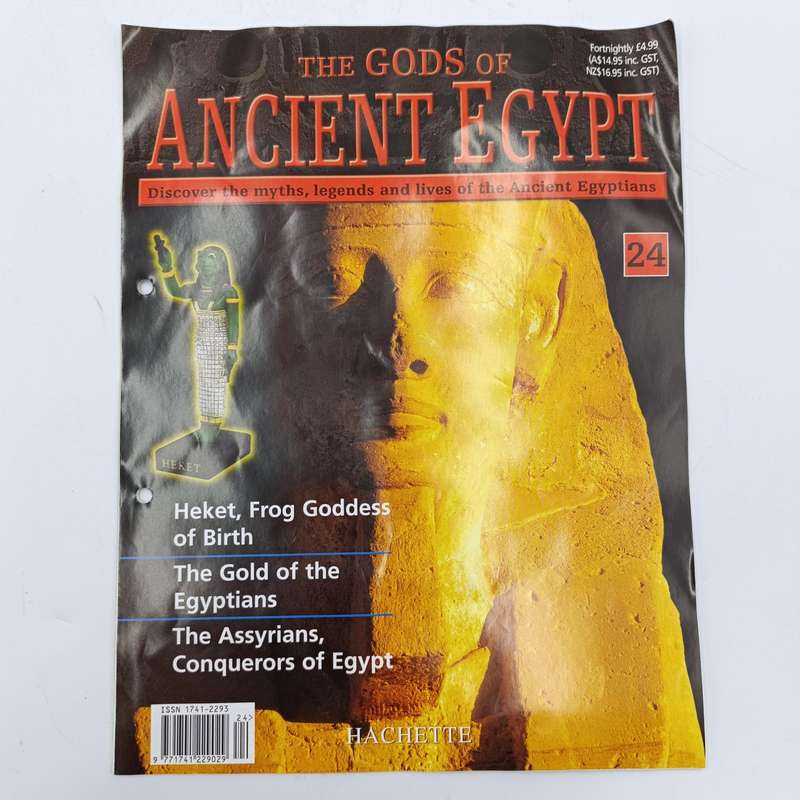 Lot of 5 gods of Ancient Egypt figurines with magazines