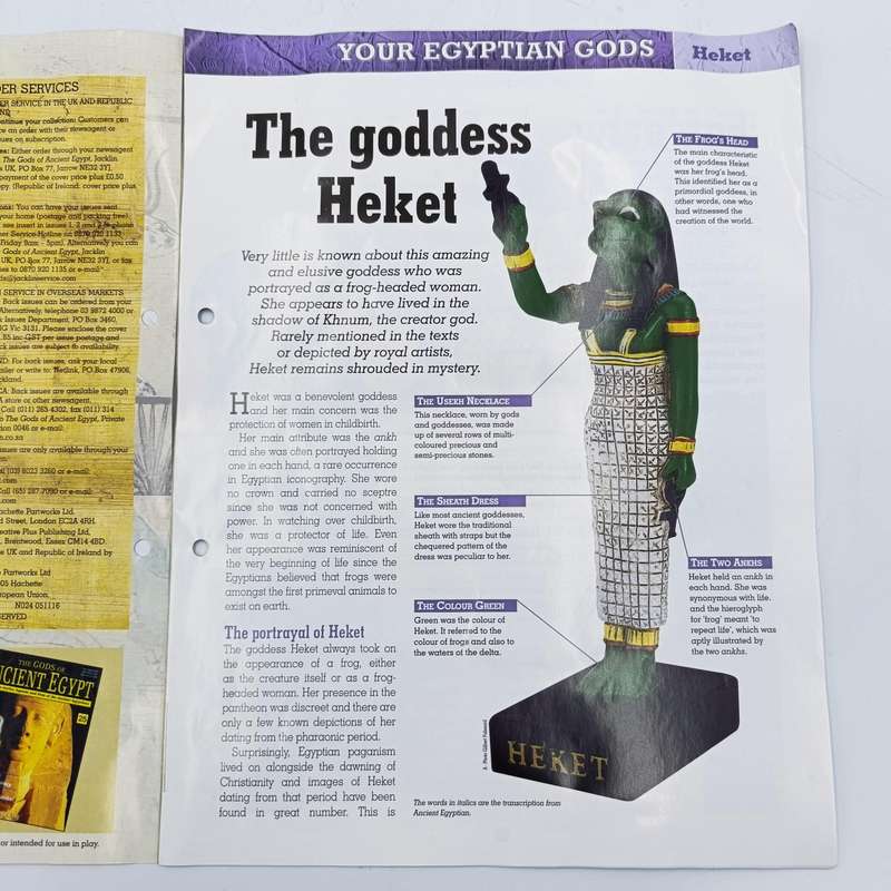 Lot of 5 gods of Ancient Egypt figurines with magazines