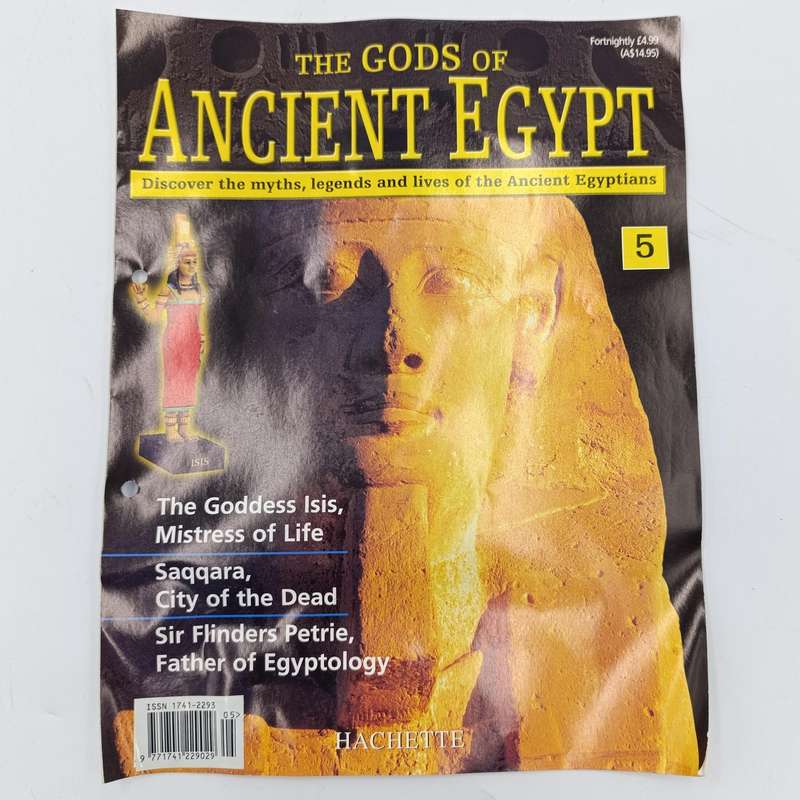 Lot of 5 gods of Ancient Egypt figurines with magazines