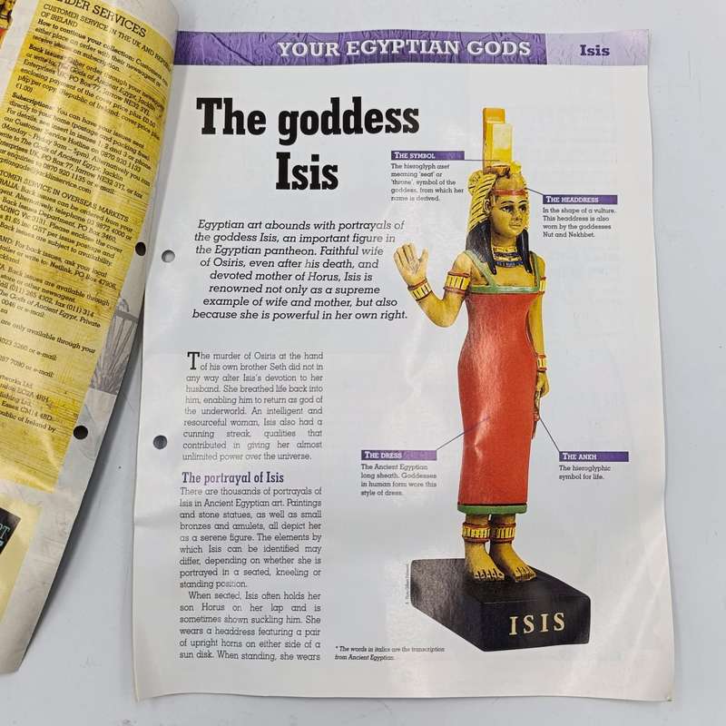 Lot of 5 gods of Ancient Egypt figurines with magazines
