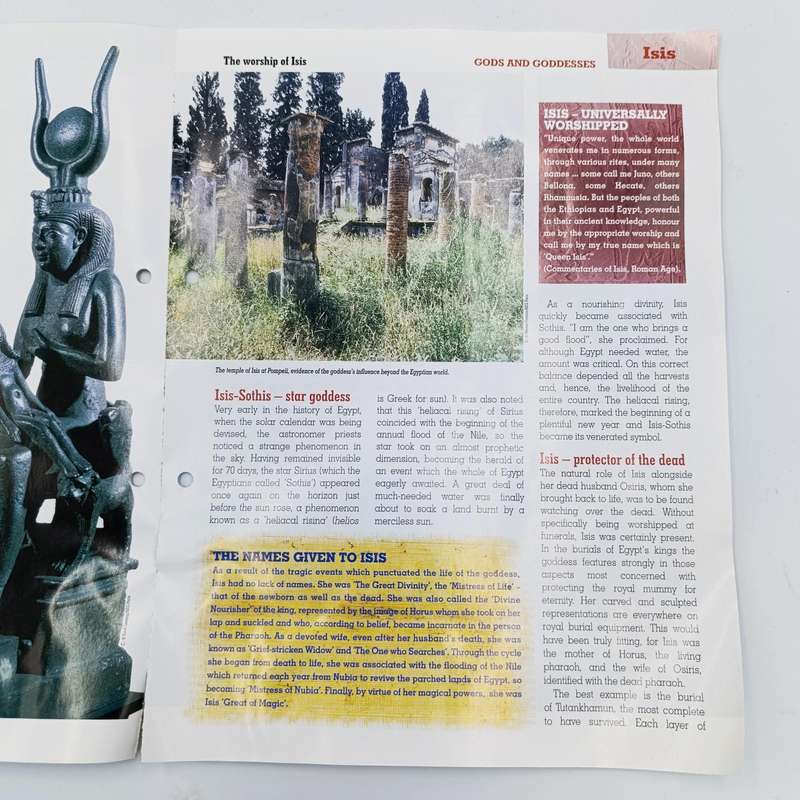 Lot of 5 gods of Ancient Egypt figurines with magazines