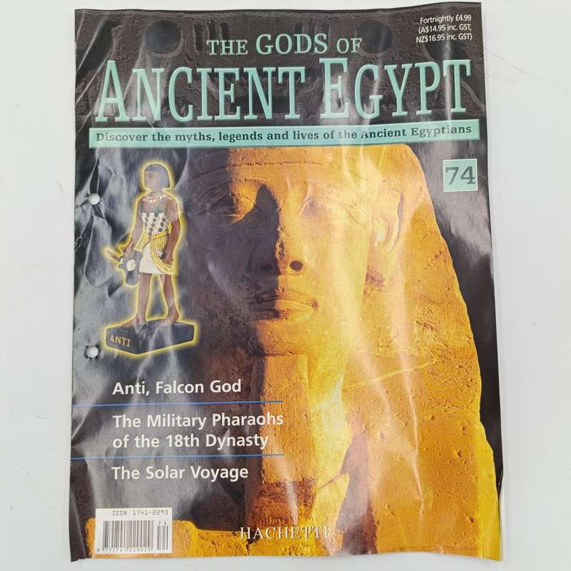Lot of 5 gods of Ancient Egypt figurines with magazines