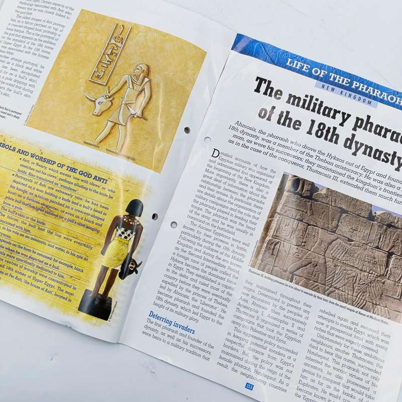 Lot of 5 gods of Ancient Egypt figurines with magazines