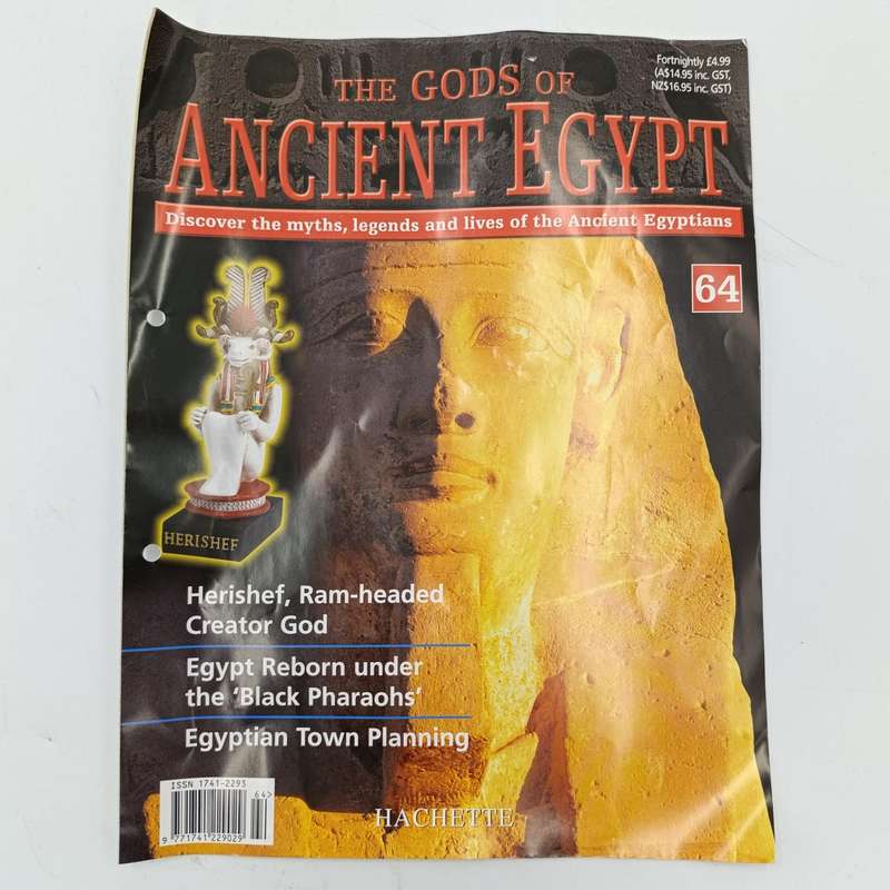 Lot of 5 gods of Ancient Egypt figurines with magazines