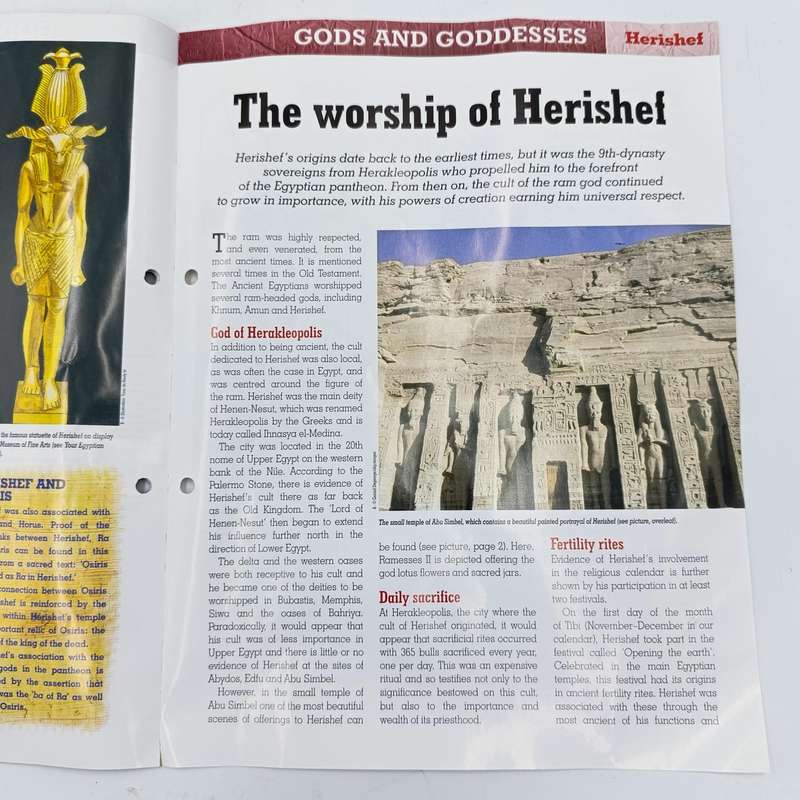 Lot of 5 gods of Ancient Egypt figurines with magazines