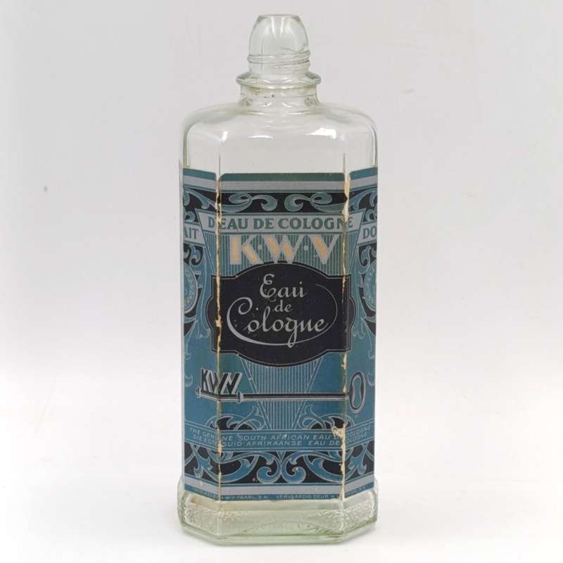Vintage KWV Eau de Cologne glass bottle - no lid