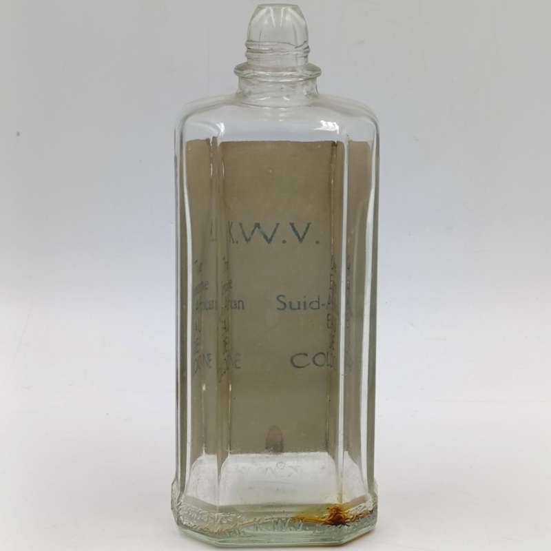 Vintage KWV Eau de Cologne glass bottle - no lid