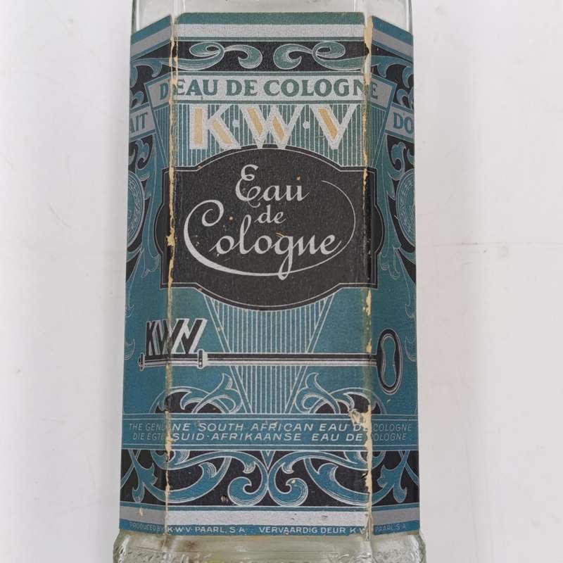 Vintage KWV Eau de Cologne glass bottle - no lid