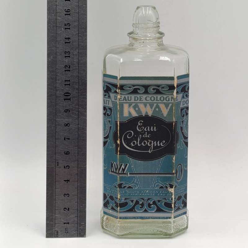 Vintage KWV Eau de Cologne glass bottle - no lid