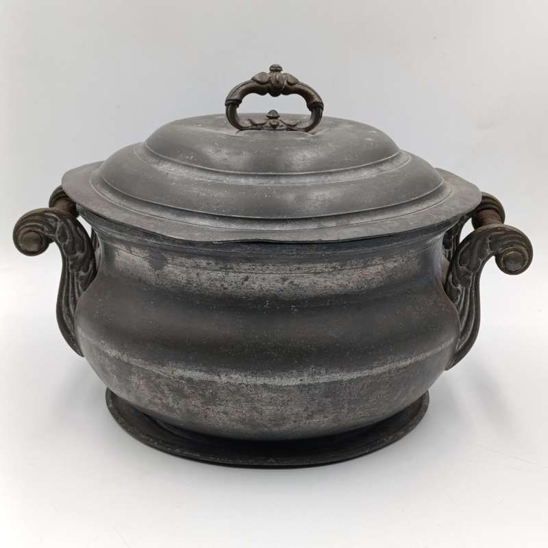 Antique Pewter soup tureen - no markings - circa 1880's