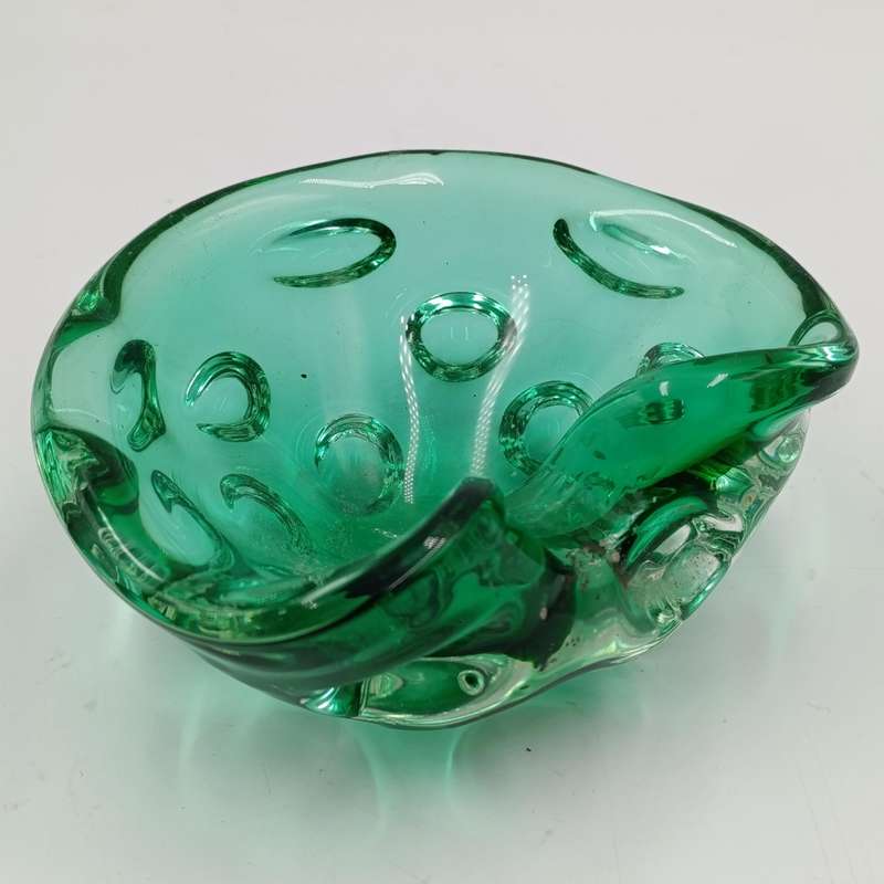 Vintage Green Murano glass ashtray